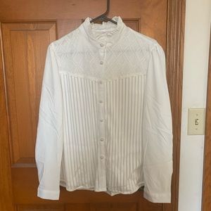 Women's Vintage Collared Stretchy Blouse